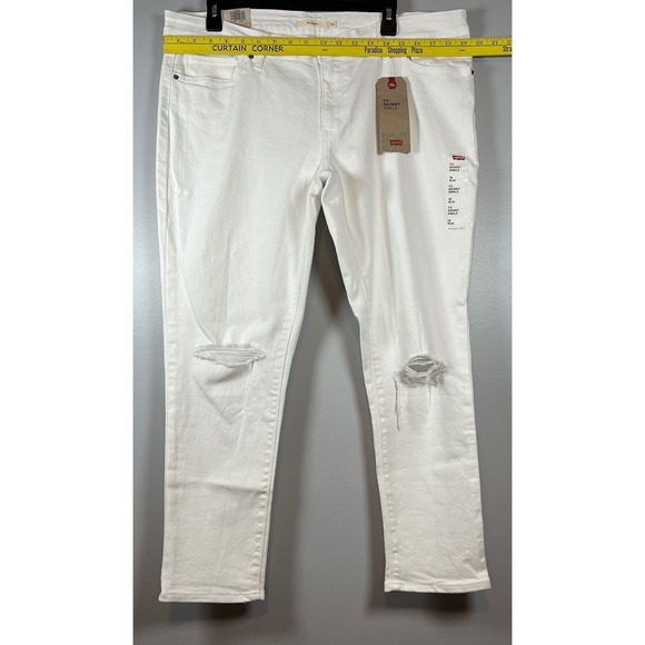 NWT Women's Levi 711, Skinny Ankle Mid Rise, White Jeans, Size W34 - Picture 3 of 10